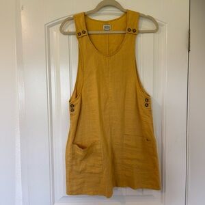 Rhythm Mustard Sleeveless Linen Mini Dress Size XS